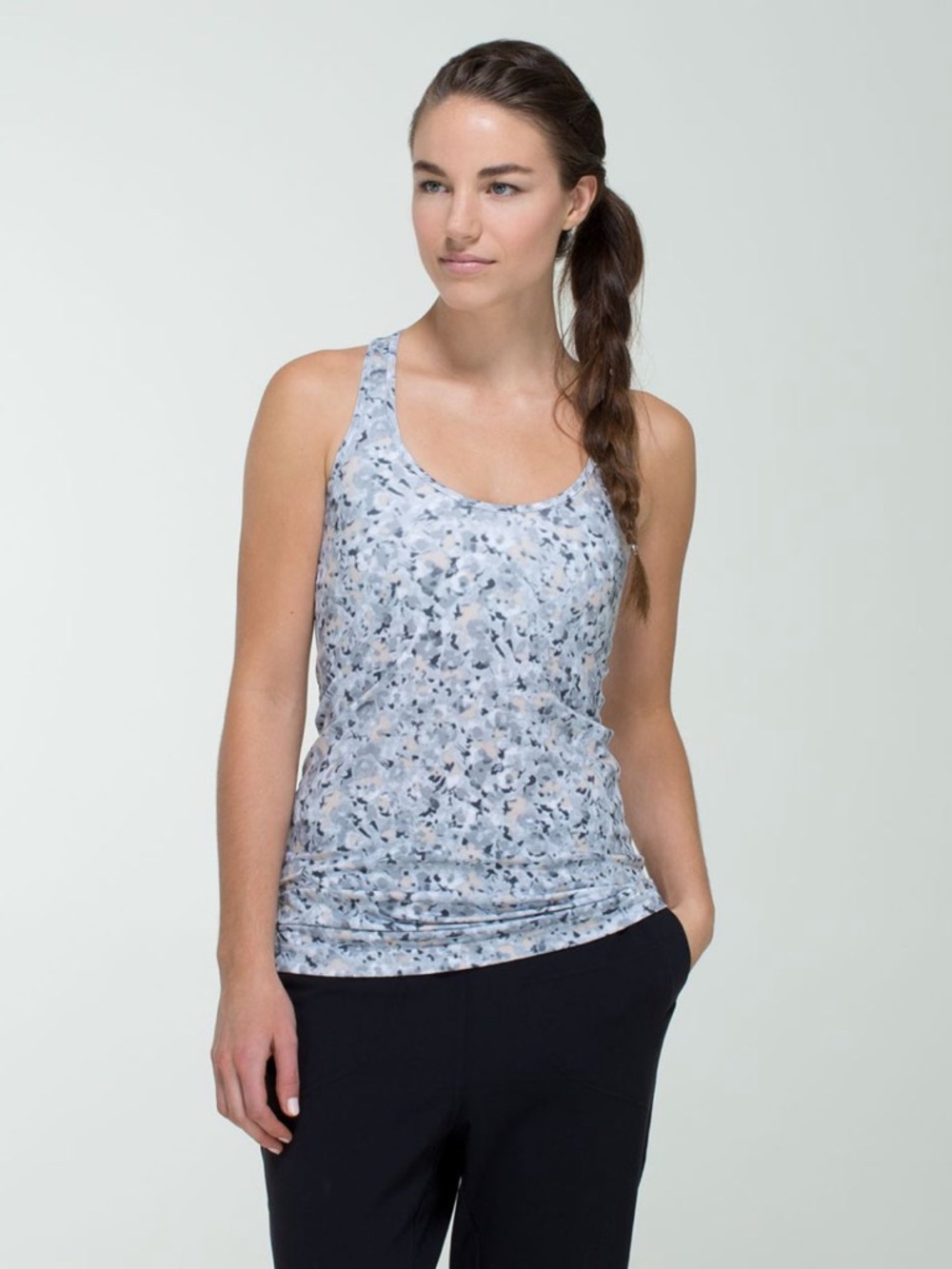 Lululemon Athletica‎ Cool Racerback Tank Top Not So Petite Fleur Silver Spoon 8